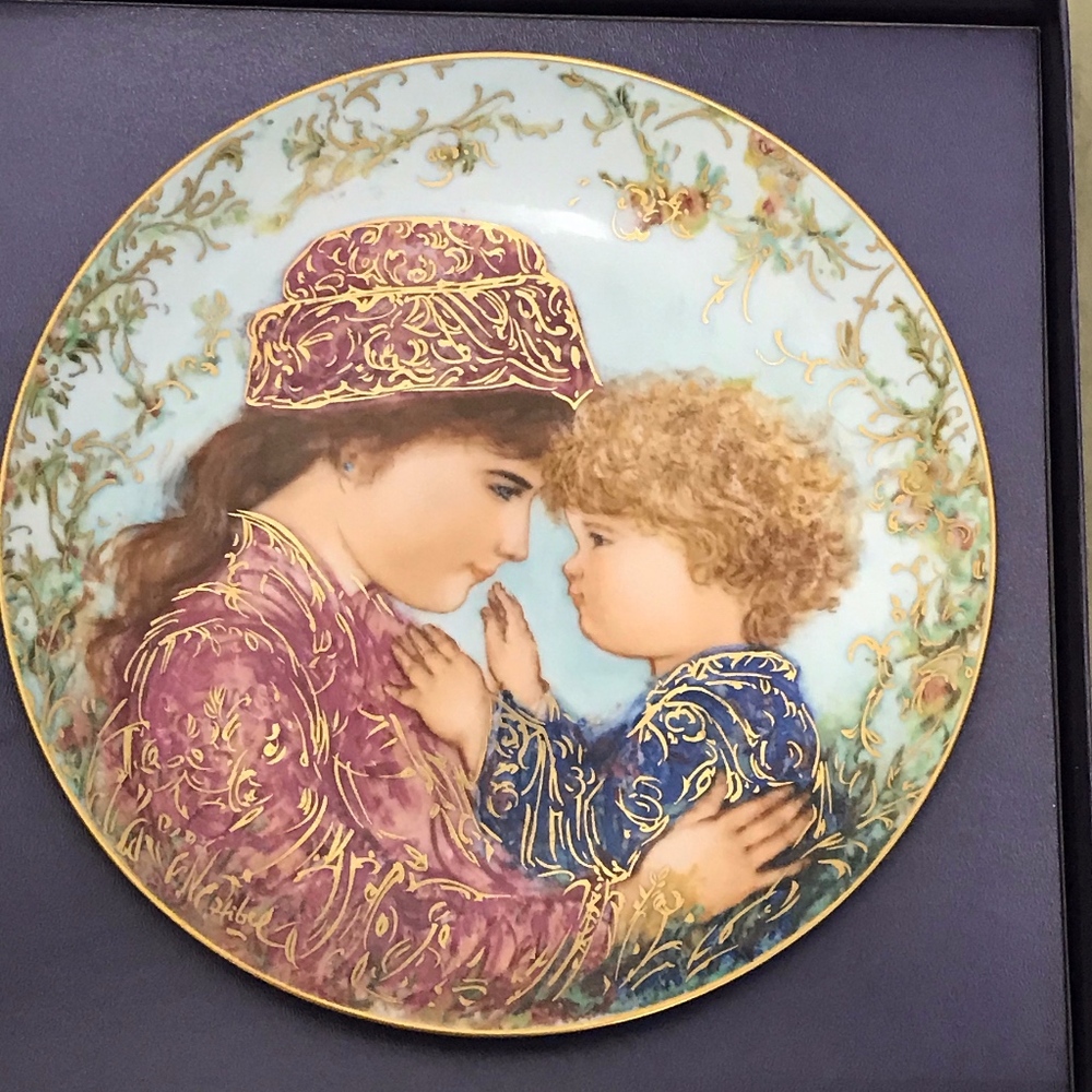 THREE Edna Hibel Mothers Day Plates